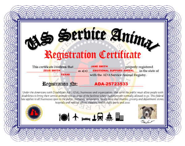service dog registration emotional support